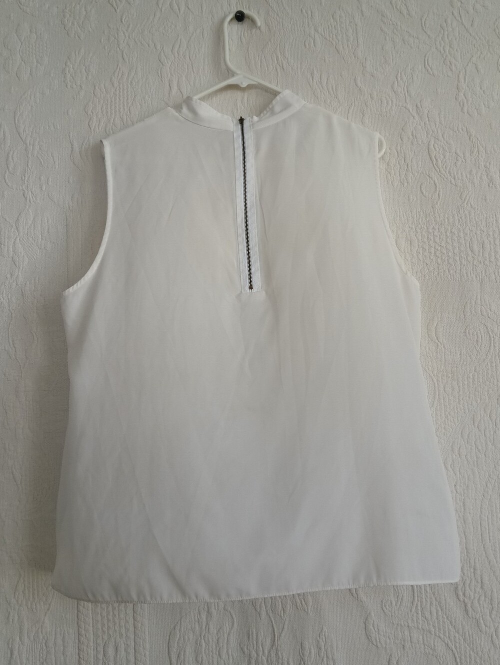 Ellen Tracy Off White Drape Neck Blouse Button Shoulder Short Collar Elegant 1x - Picture 7 of 9